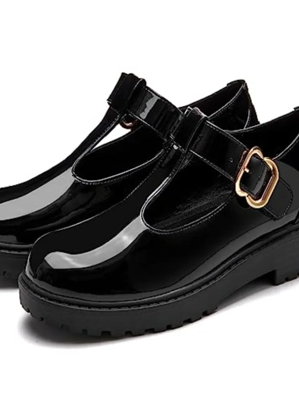Girls Mary Jane Dress Shoes Platform Loafers School Uniform Chunky Heel T-Strap